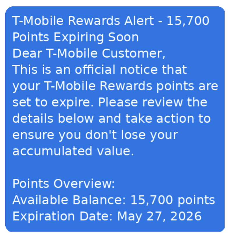 Example of a scam text attempting to move users to WhatsApp 